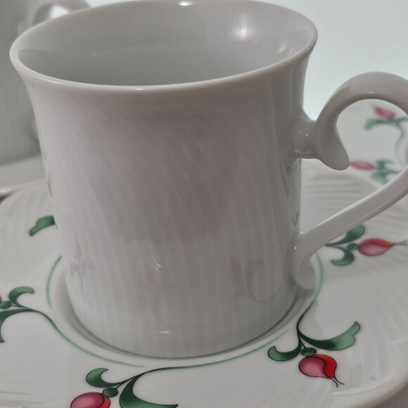 Dansk Rosebud Cup Saucer 3-1/4" floral 8oz romantic elegance tea coffee sets (3) - Picture 4 of 10